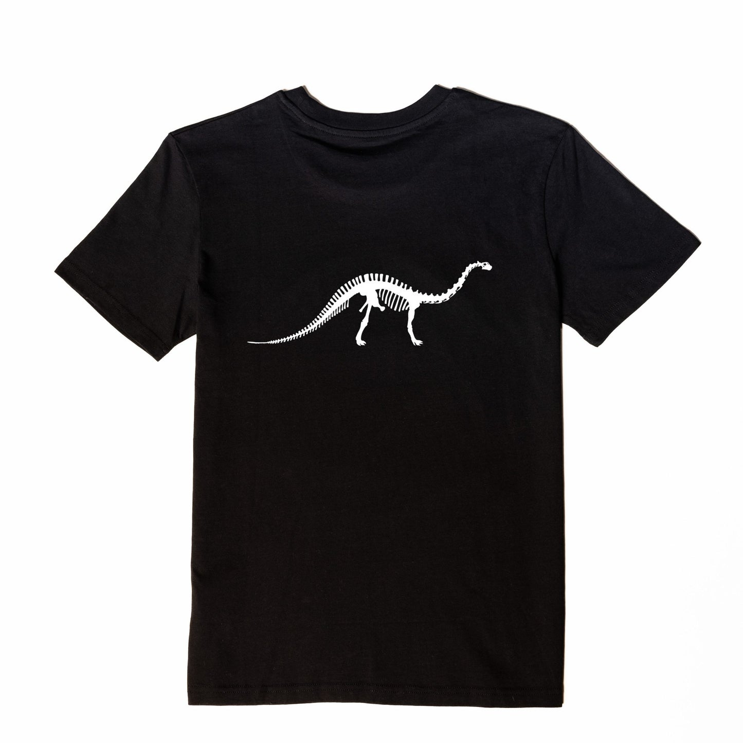 Apatosaurus short sleeve black T-shirt or white shirt (back)