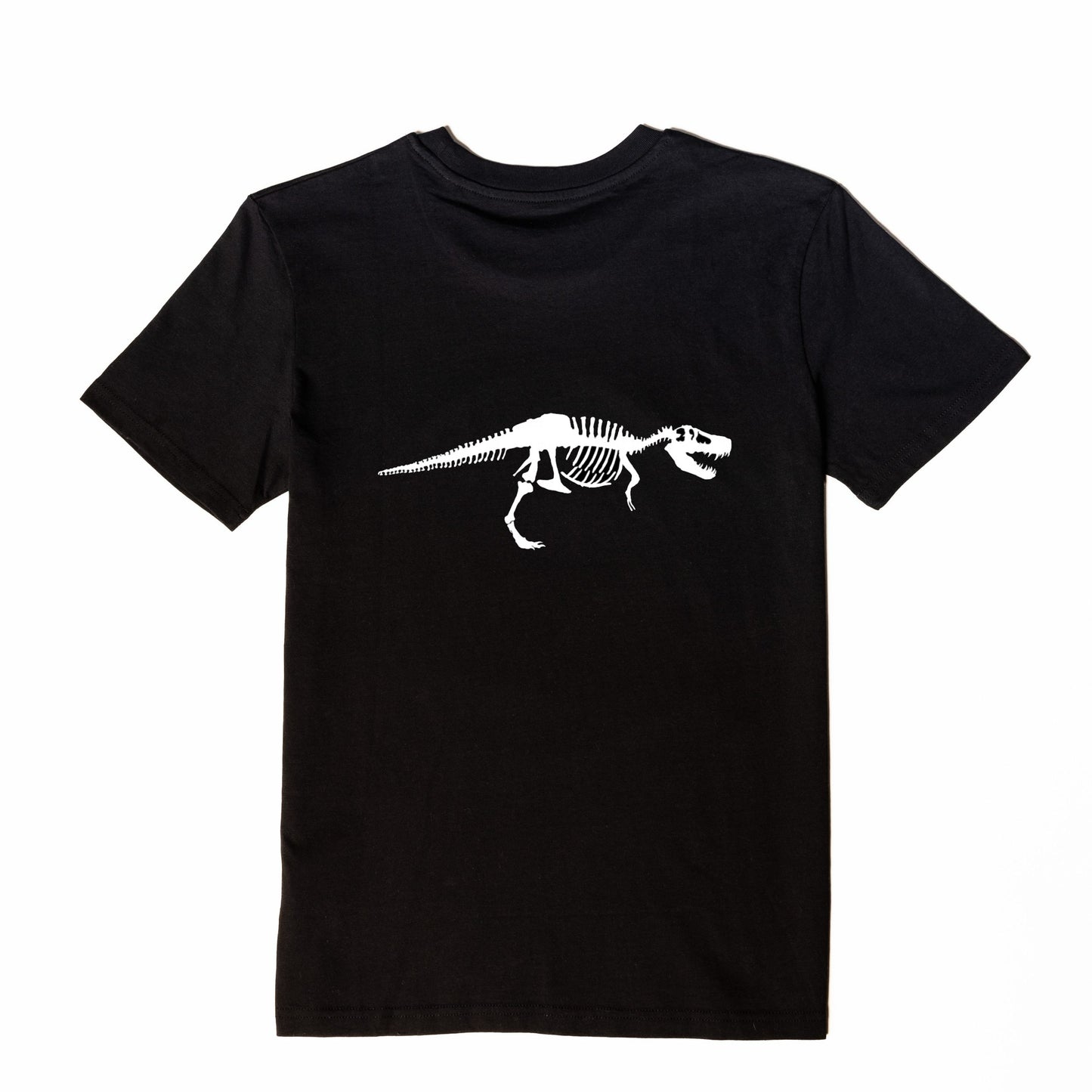 T-rex short sleeve black T-shirt or white shirt(back)